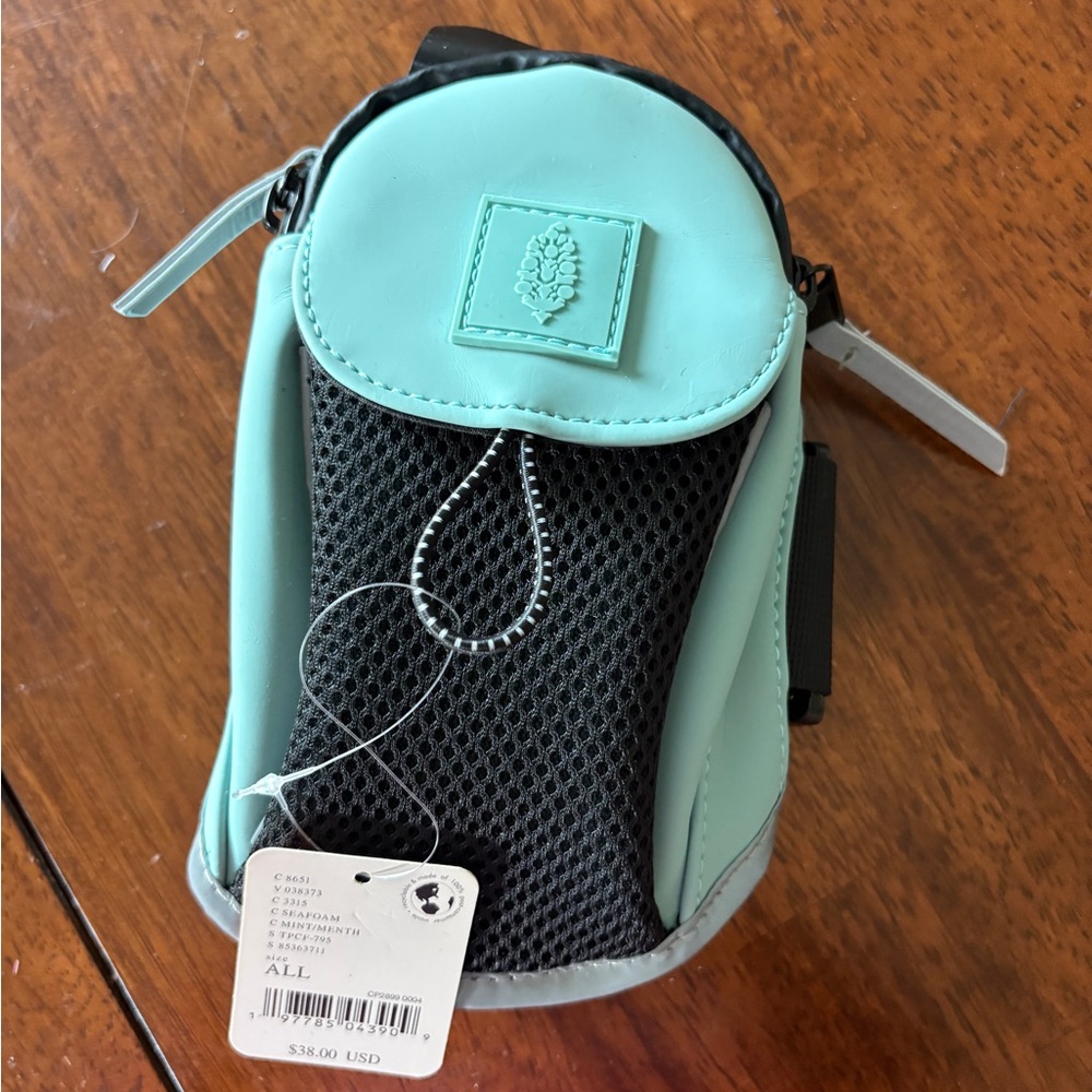 Mint and Black Mesh Crossbody Bag